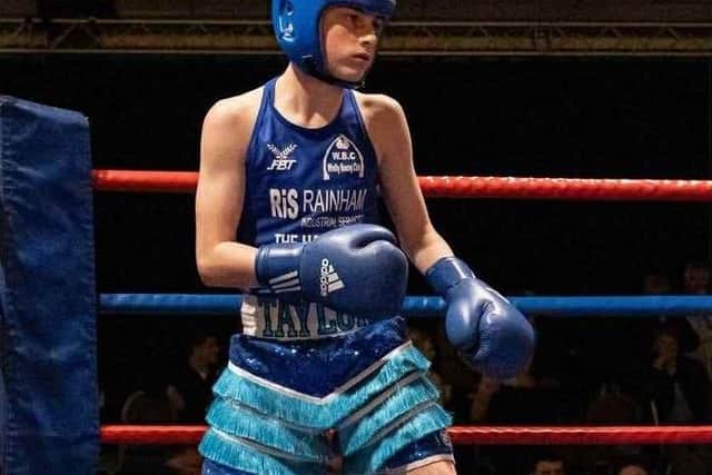 Whitby boxer Taylor Locker in action. Photo by Michael Durdan Photography.