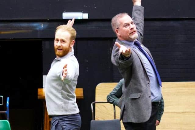 Ben Bailey (left) plays Phil Davis and Martin Richardson (right) Bob Wallace.