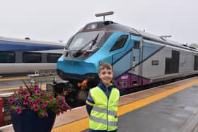 Ernie Skelton next to TransPennine Express' Class 68 locomotive.