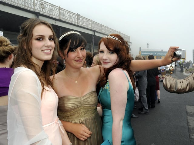 In 2009, Myah Ashkenazy(centre) takes a selfie of herself with two friends.