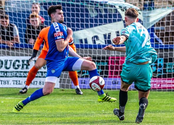 Aaron Cunningham put Whitby Town 1-0 ahead on Tuesday night at Radcliffe Borough
