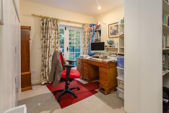 The study, with French doors to outside.