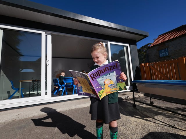 Enjoying the outdoor education area