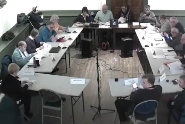 Whitby Town Council meeting where the 3G pitch was discussed.
LDRS