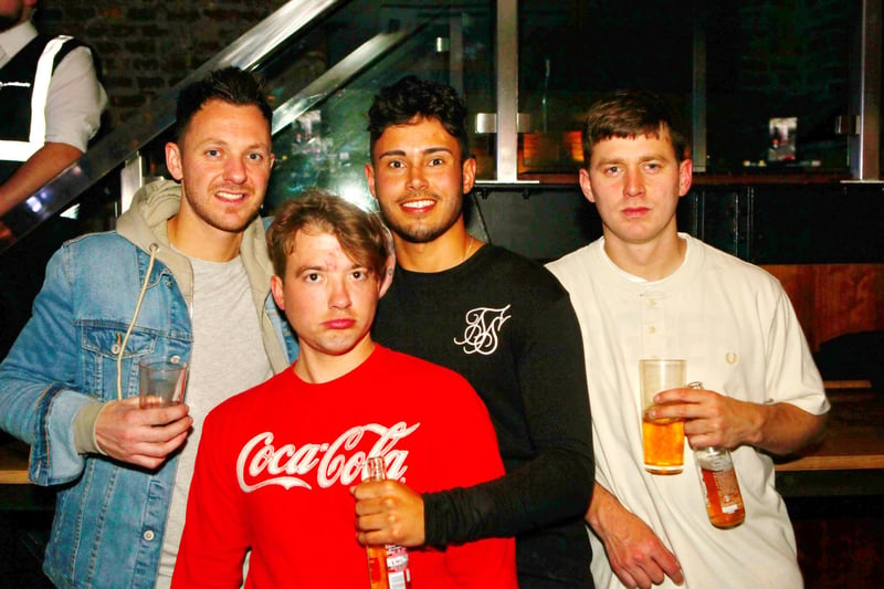 Baz, Saul, Liam & Christian enjoy a lad's night out in Blue Lounge