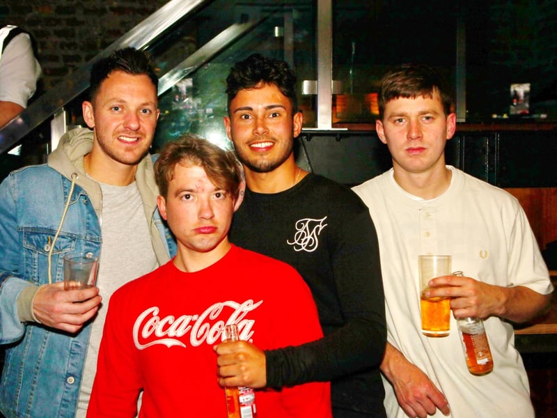 Baz, Saul, Liam & Christian enjoy a lad's night out in Blue Lounge