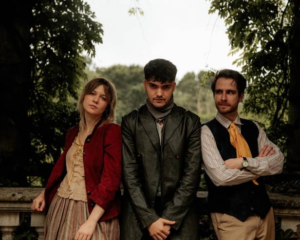 Emilio Encinoso-Gil,  Dylan Allcock and Matheea Ellerby in The Highwayman