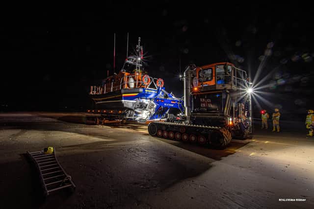 Launch of the Bridlington all-weather lifeboat 'Antony Patrick Jones'. Credit: RNLI/Mike Milner