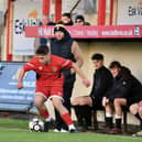 Bridlington Town Reserves in action during the 4-0 home loss to South Cave United Reserves. Photo by TCF Photography