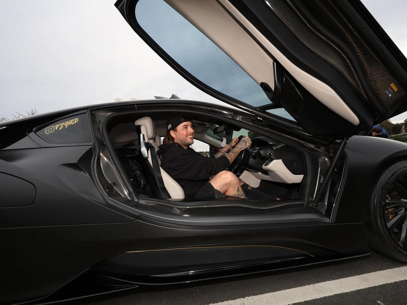 Conor Peek in his car.
picture: Richard Ponter