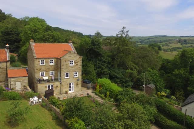 The spectacular property in its elevated position above the Esk Valley.