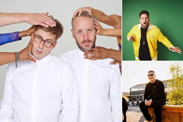 Basement Jaxx (left) will be joined by Eats Everything (top right) and Gardna (bottom right)
