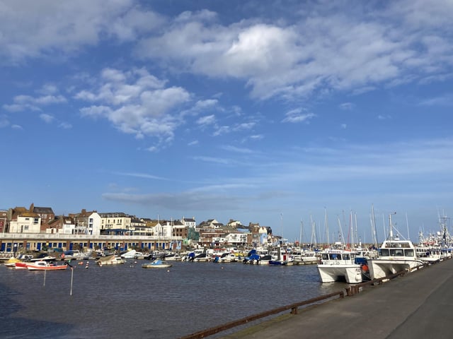 Bridlington harbour shone in the spring sun and was a hive of activity.