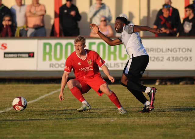 Kieran Weledji, right, was man of the match for Boro in the 1-0 loss at South Shields