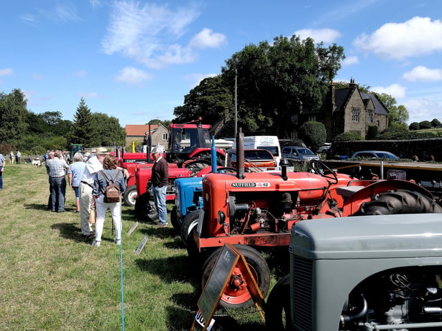 Danby Show-goers looking at the tractors.