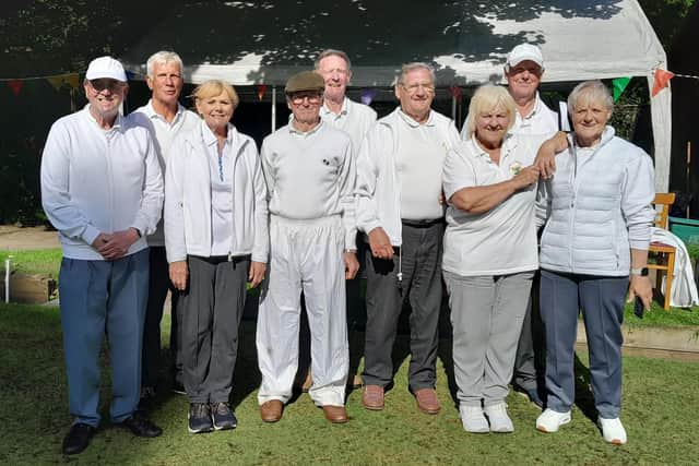 The three Seamer teams, from left, at the Thornton Dale event, are Peter Richardson, Dave Bond, Sue Bond; Mick Wharton, Peter Lees Peter Cross; Kathy Short, derek Everson Denise Everson