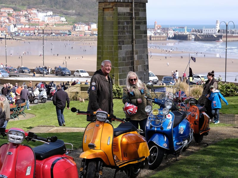 Enjoying the array of scooters.