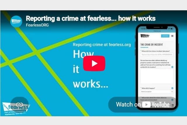 People can report knife crime anonymously by visiting Fearless.org.