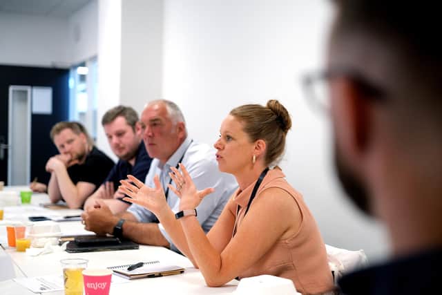 Smart moves:  Kelly Dunn, the founder and MD of KD Recruitment; at the Made Smarter Roundtable Business event at Scarborough CU campus featuring business leaders from around the region. Picture: Richard Ponter