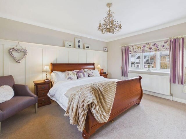 One of the property's three double bedrooms.