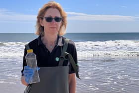 Claire Campbell, the Environment Agency’s technical bathing waters expert, sampling water at Bridlington South.