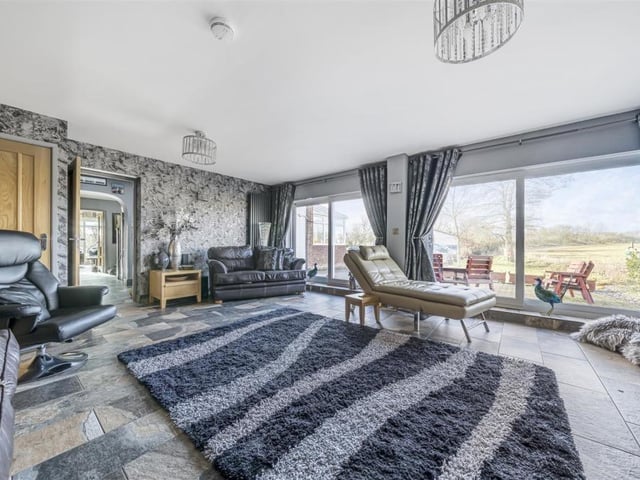 Lounge space with garden and country views.