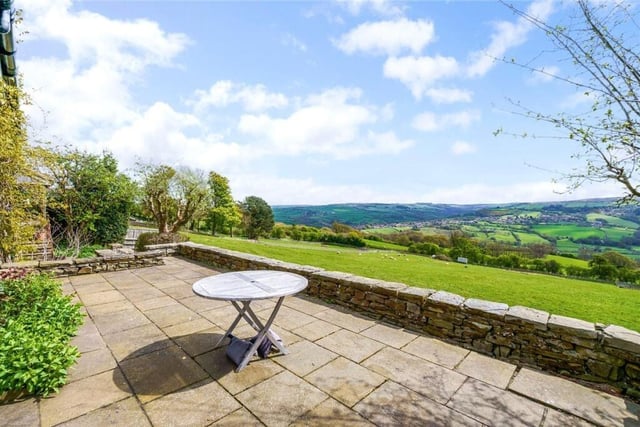 An outdoor terrace is a prime spot to relax and enjoy the vista.