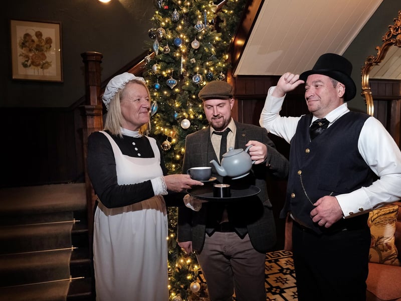 Tea for three at Hotel Victoria - staff Jayne Wicking, Jamie Chilton and Lee Smith. picture: Richard Ponter