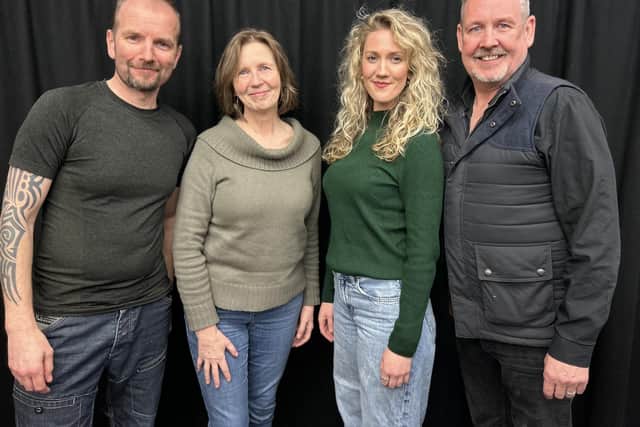 The cast of Love, Joan is Robbie Howe, Terri-Ann Prendergast, Rachel Emerson and Chris Parrinder