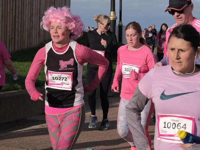 Racers typically wear pink.