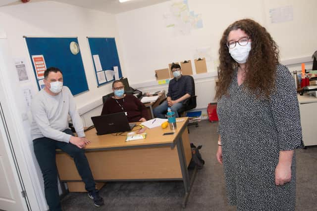From left: Carl Maw, Operations Manager, Anja Davis, Volunteer, Elvan Cankar, Apprentice Administrator and Catherine Mason, Service and Volunteer Manager