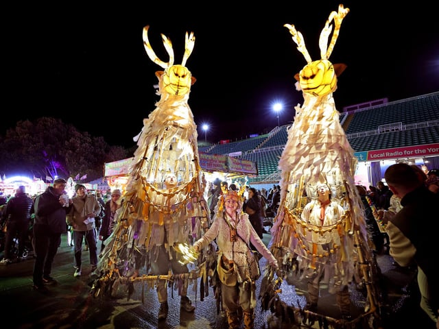 Giant reindeer greeted the crowds