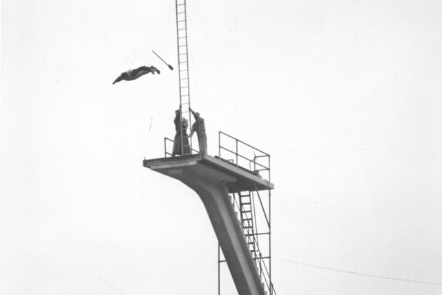 Stunts at South Bay Pool (year unknown).