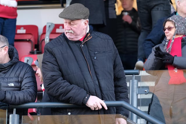 Scarborough Athletic chairman Trevor Bull looks on
