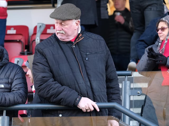 Scarborough Athletic chairman Trevor Bull looks on