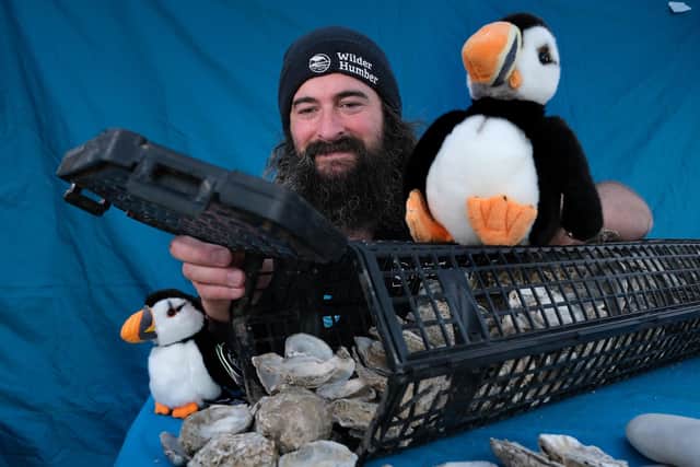 Andrew Jayes on the Puffin Stall. Photo courtesy of Richard Ponter