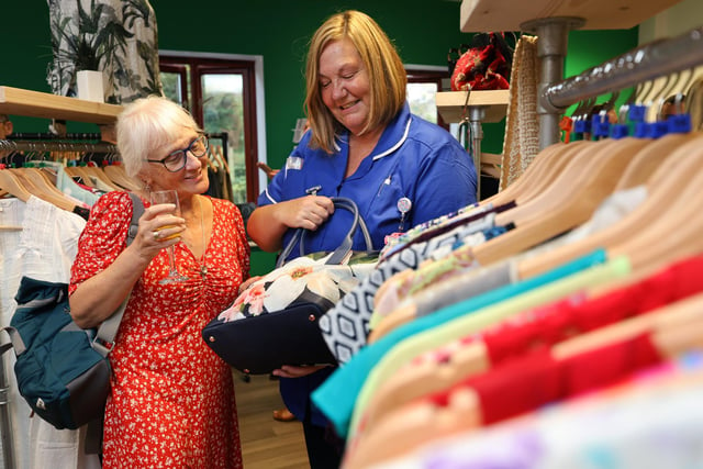 Rachel Jameson-Firman with Snr Staff Nurse Fiona Marshall enjoying a browse