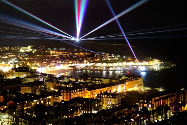 The lasers can be seen from up to 25 miles away.
picture: Richard Ponter