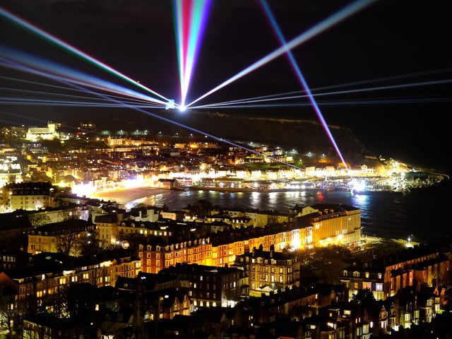 The lasers can be seen from up to 25 miles away.
picture: Richard Ponter
