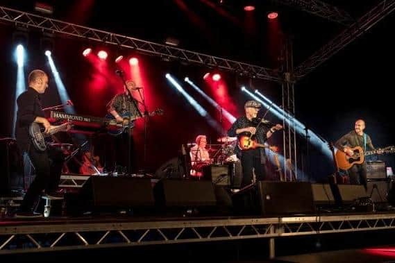 Lindisfarne on stage at Whitby Pavilion.