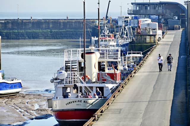 Bridlington Harbour at low tide, by Aled Jones.