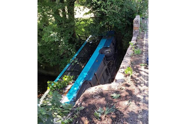 The scene of the crash at Grosmont, near Whitby - Image courtesy Mike Tindall