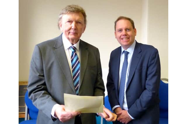 Sir Greg Knight with ERYC’s deputy leader Charlie Dewhirst.