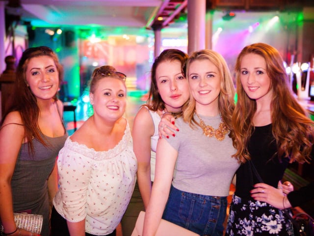 Emily, Courtney, Emma, Abbie & Courtney out celebrating Abbie's 18th birthday in Quids Inn