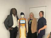 Left to right: Consultant Dr Ol’Tunde Ashaolu, DAISY, Research Practitioner Anna Waine, and Research Nurse Laura Barman