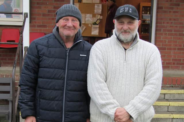 Nigel Trotter, left, claimed an Eastfield Over-60s Merit final win against Gary Thornton