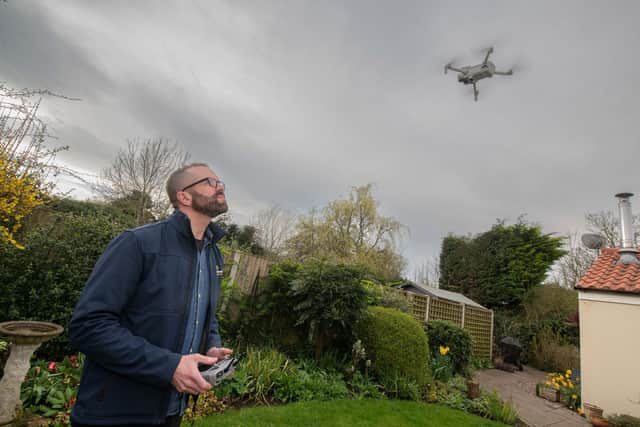 Alex Brown using his new drone camera.