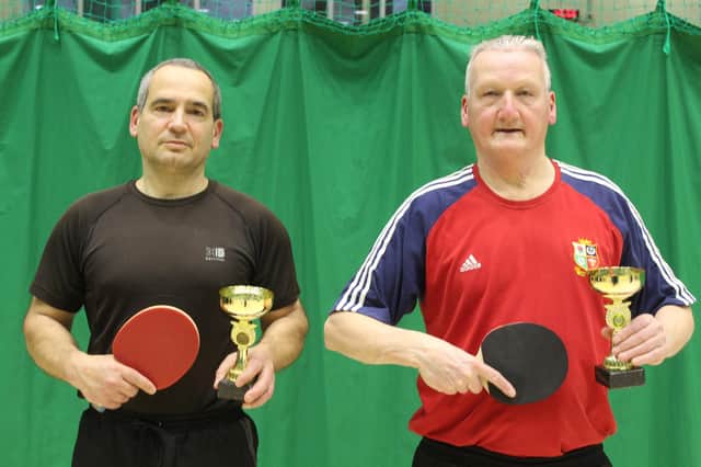 Pier Canta, left, and Chris Deegan, winners of the Bridlington Table Tennis League Wednesday Night Round-Robin Singles Tournament.