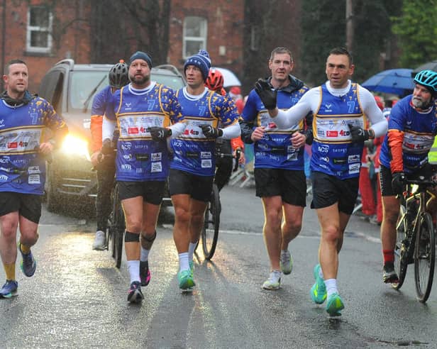 Kevin Sinfield (second right) and his team during last year's challenge
