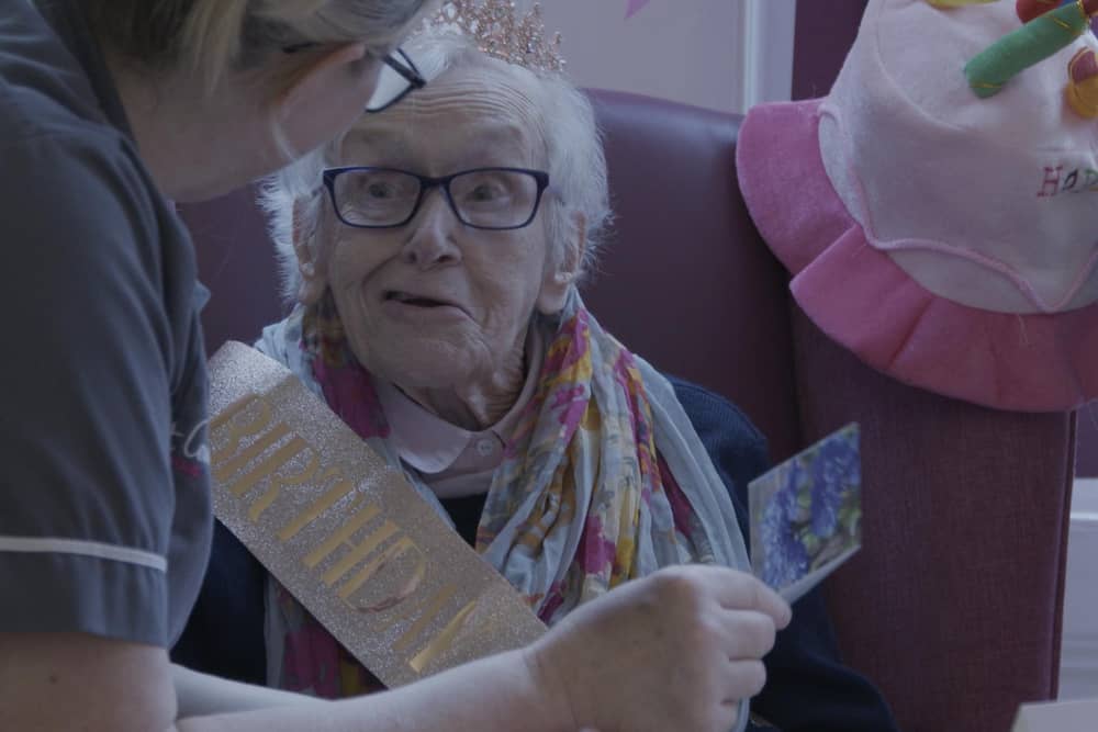 Staff and resident, St Cecilia's, Scarborough